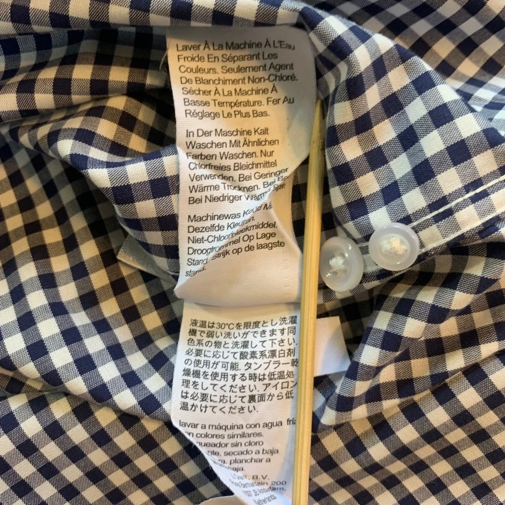 J. Crew Slim Fit Button Down Shirt Mens‎ Medium Gingham Check Long Sleeve Preppy
